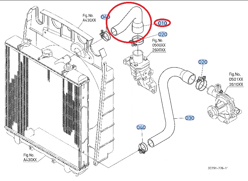 diagrama radiador tractor kubota m9540