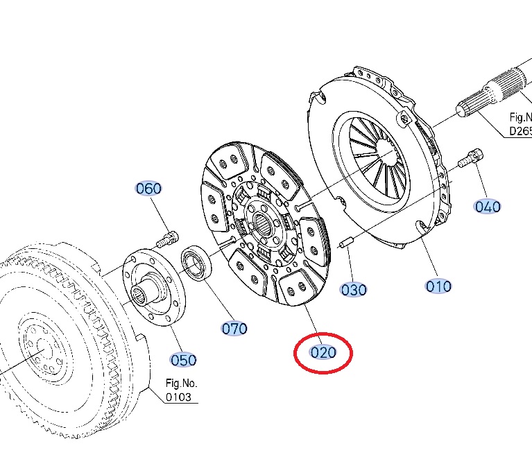 Disco de Clutch Tractor Kubota M9000 - 3A161-25130 - Imagen 3